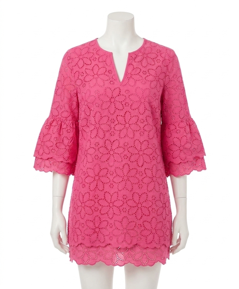 NEW TYLER BOE christa eyelet tunic top in cabaret